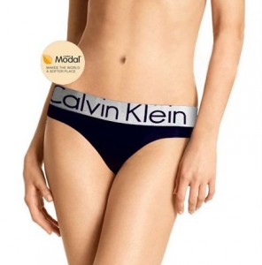 Slip Calvin Klein Mujer Steel Modal Blateado Negro